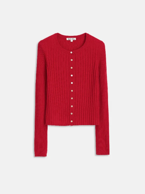 Kristin Ribbed Cardigan Fitted Slim Tailored