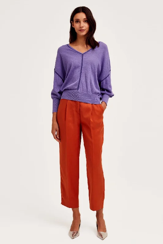 Lahti Ankle Trousers in Brown Trousers Travel Practical
