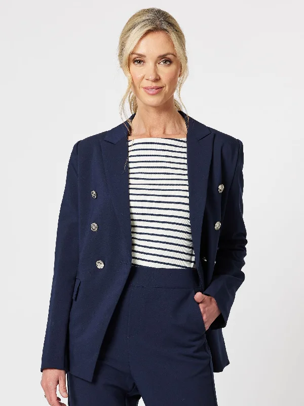 Lauren Double Breasted Blazer - Navy Women's Designer Suit