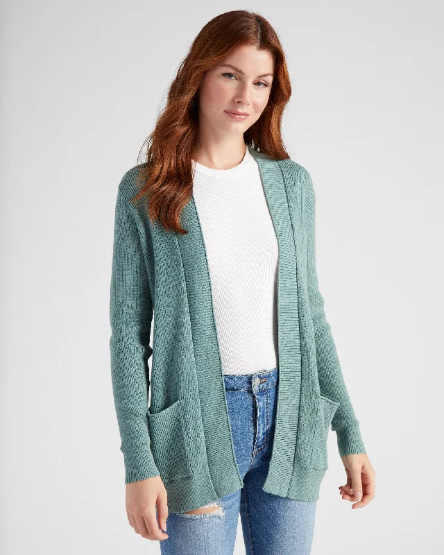 Open Front Pocket Cardigan Thin Thick Dense