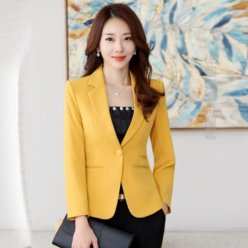 Oversize 5XL Autumn Casual Women Suit Coat Solid Blazer Office White Tops Jacket Slim Black Blazers Female Business Work Clothes Women's Trendy Jacket