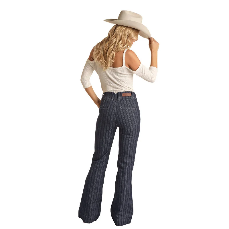 RRWD5HRZQI Rock & Roll Ladies High Rise Stripe Jacquard Trouser Jean Trousers Custom Made RRWD5HRZQI Rock & Roll Ladies High Rise Stripe Jacquard Trouser Jean Trousers Custom Made