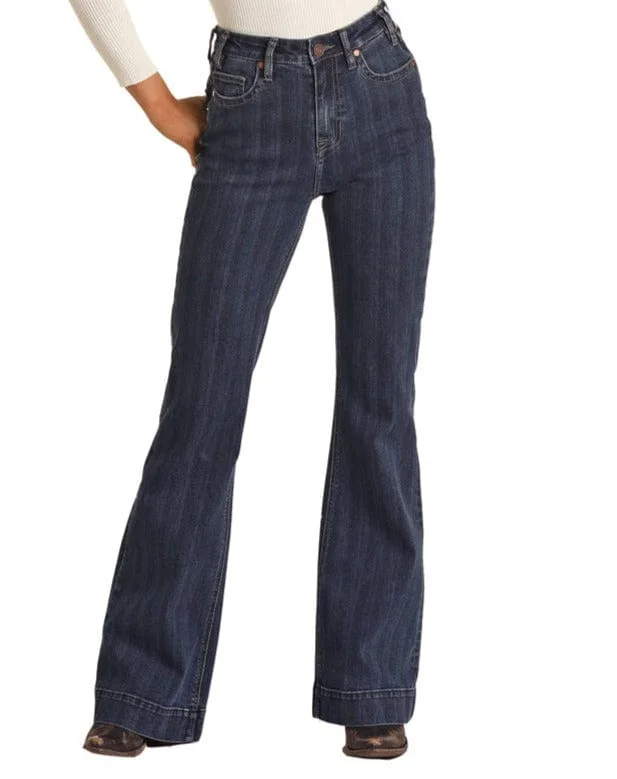 Rock & Roll Cowgirl Women's Striped High Rise Trouser RRWD5HRZQN Trousers Chinos Classic Rock & Roll Cowgirl Women's Striped High Rise Trouser RRWD5HRZQN Trousers Chinos Classic