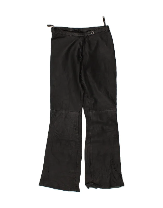 VINTAGE Womens Leather Capri Trousers Small W26 L23 Black Leather Trousers luxurious high-end VINTAGE Womens Leather Capri Trousers Small W26 L23 Black Leather Trousers luxurious high-end