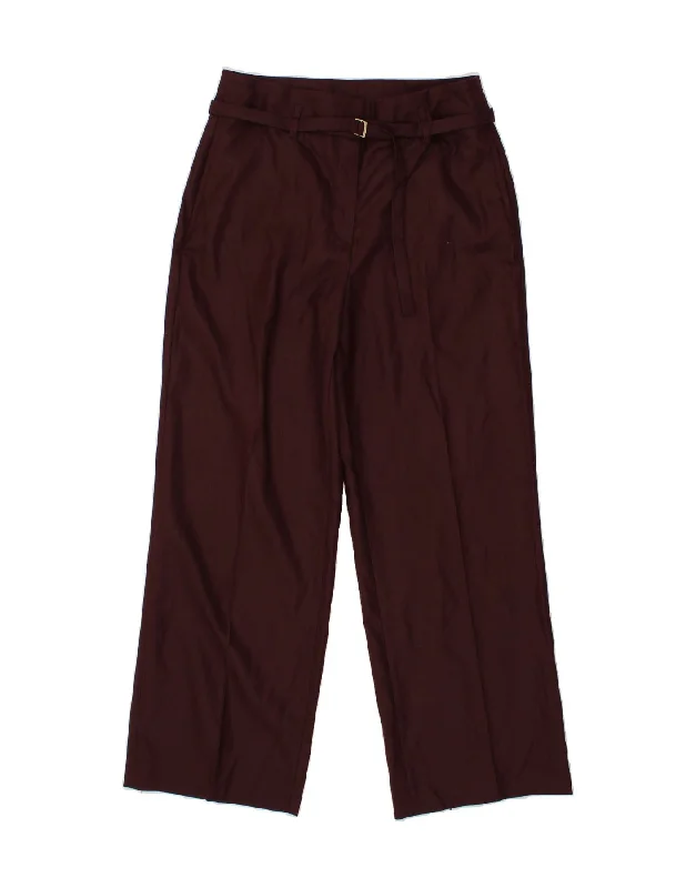MASSIMO DUTTI Womens High Waist Straight Chino Trousers W32 L30 Burgundy Trousers Low Rise Relaxed MASSIMO DUTTI Womens High Waist Straight Chino Trousers W32 L30 Burgundy Trousers Low Rise Relaxed