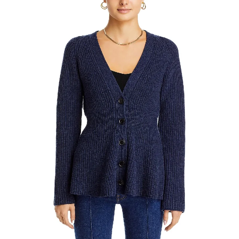 Amalia Womens Open Front Ribbed Cardigan Sweater Machine Wash Dry Clean Hand Wash