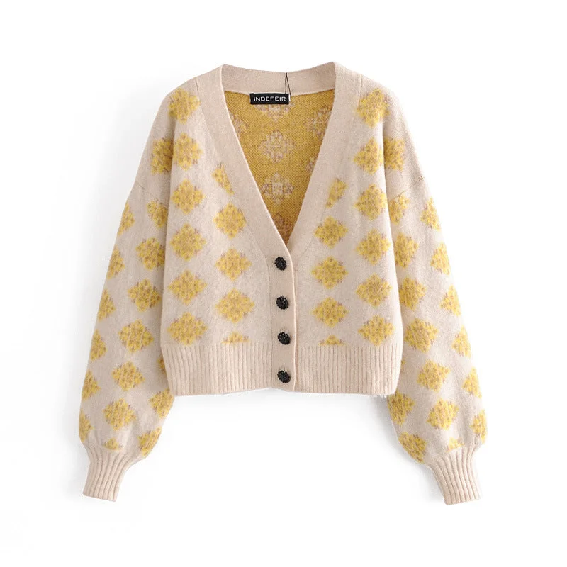 Autumn women's jacquard knit cardigan 1352 Faux Fur Fabric Real Fur Fabric Shearling Fabric Autumn women's jacquard knit cardigan 1352 Faux Fur Fabric Real Fur Fabric Shearling Fabric