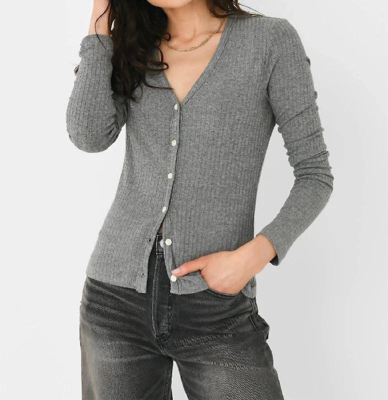 Ava Cardigan In Milano Grey Boxy Cardigan Fitted Cardigan A-Line
