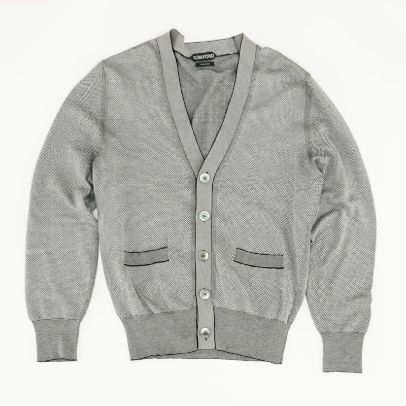 Cotton Silk V-Neck Cardigan Sweater Modern Contemporary chic