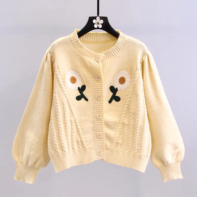Cute cardigan long sleeve sweater  017 Thin Thick Dense