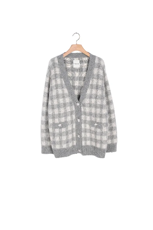 Cardigan jacquard carreaux Cotton Fabric Linen Fabric Terry Fabric