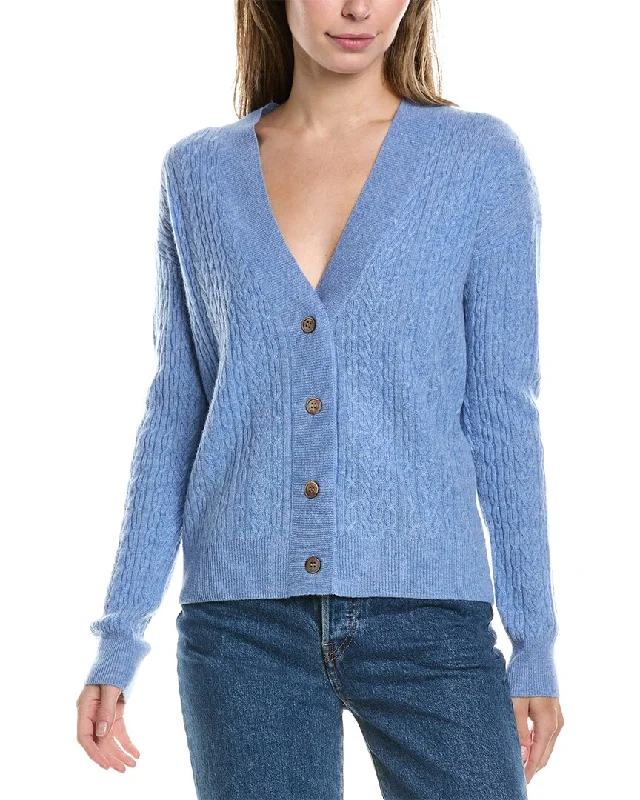 InCashmere Cable Cashmere Cardigan Anti-Pilling Anti-Shrink Durable