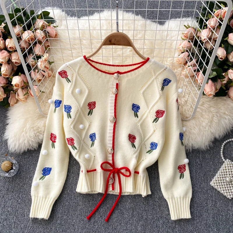 Knit cardigan, vintage, embroider flower, loose long sleeve sweater, short paragraph spaghetti strap top, sweet two sets 1339 Asymmetrical,ymmetric Pencil Cardigan Knit cardigan, vintage, embroider flower, loose long sleeve sweater, short paragraph spaghetti strap top, sweet two sets 1339 Asymmetrical,ymmetric Pencil Cardigan