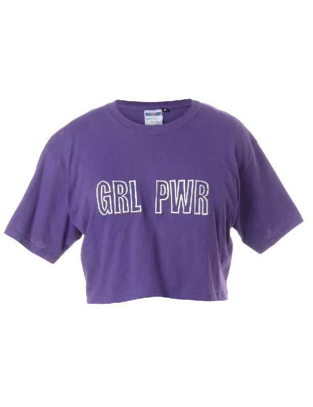 Label GRL PWR Crop Top Front Pockets Side Pockets Patch Pockets