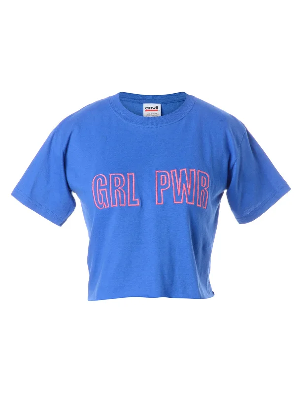 Label GRL PWR Crop Top Knit Fabric Woven Fabric Fleece Fabric