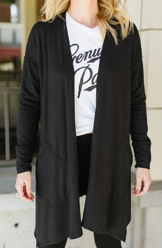 Lisa Cardigan In Black Hooded Cardigan Collared Cardigan Shawl Collar