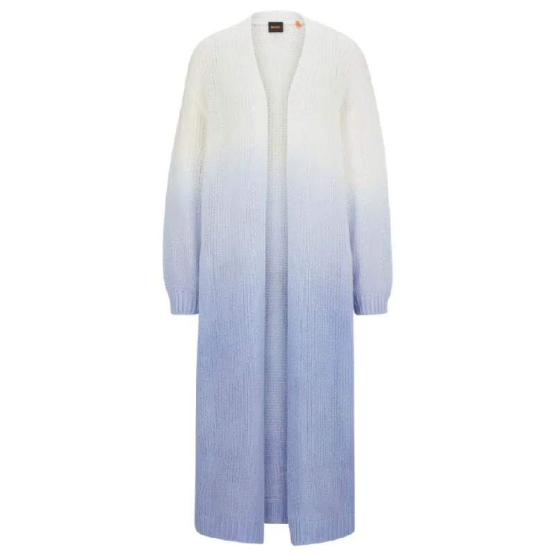 Long-length dip-dye cardigan with wool and alpaca Knit Fabric Woven Fabric Fleece Fabric Long-length dip-dye cardigan with wool and alpaca Knit Fabric Woven Fabric Fleece Fabric