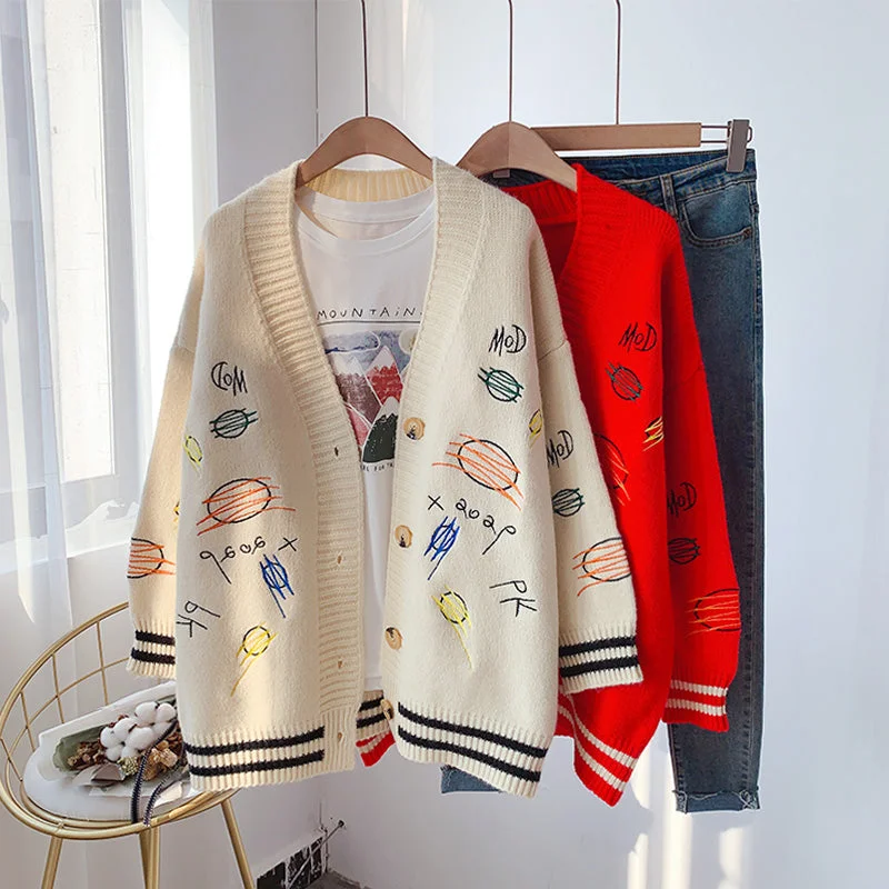 Net red knitted cardigan loose and lazy outside 4983 Mesh Fabric Canvas Fabric Denim Fabric Net red knitted cardigan loose and lazy outside 4983 Mesh Fabric Canvas Fabric Denim Fabric