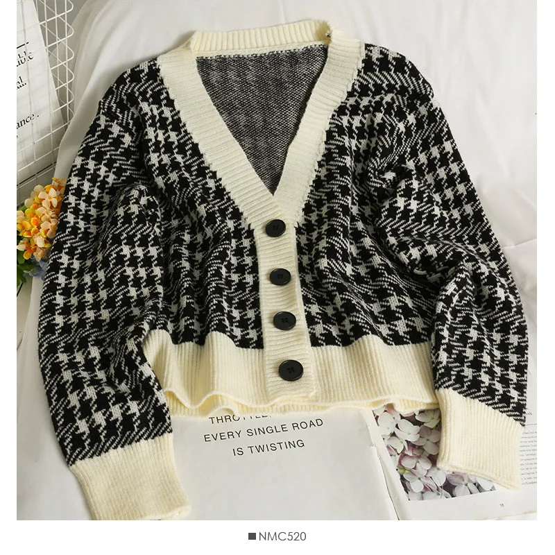 Patchwork bird check long sleeve single breasted cardigan sweater 1911 Chenille Brocade Lace Patchwork bird check long sleeve single breasted cardigan sweater 1911 Chenille Brocade Lace