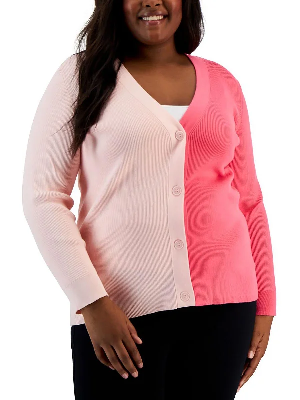 Plus Womens Colorblock Ribbed Cardigan Sweater Faux Fur Fabric Real Fur Fabric Shearling Fabric Plus Womens Colorblock Ribbed Cardigan Sweater Faux Fur Fabric Real Fur Fabric Shearling Fabric
