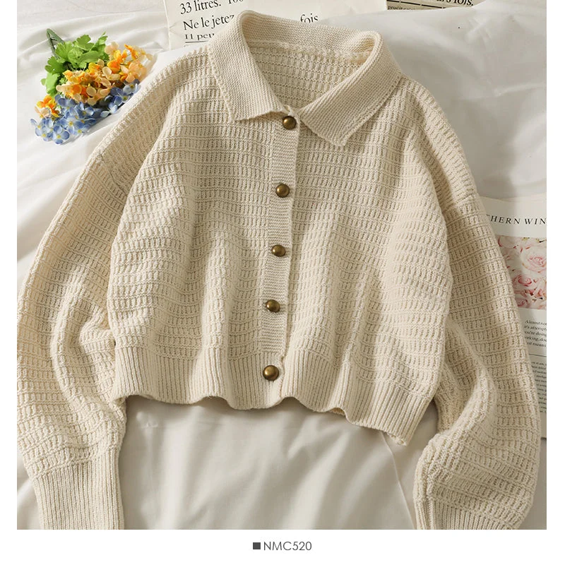 Vintage Lapel long sleeve single breasted cardigan loose sweater 1743 Wool Cardigan Cotton Cardigan Cashmere Cardigan Vintage Lapel long sleeve single breasted cardigan loose sweater 1743 Wool Cardigan Cotton Cardigan Cashmere Cardigan