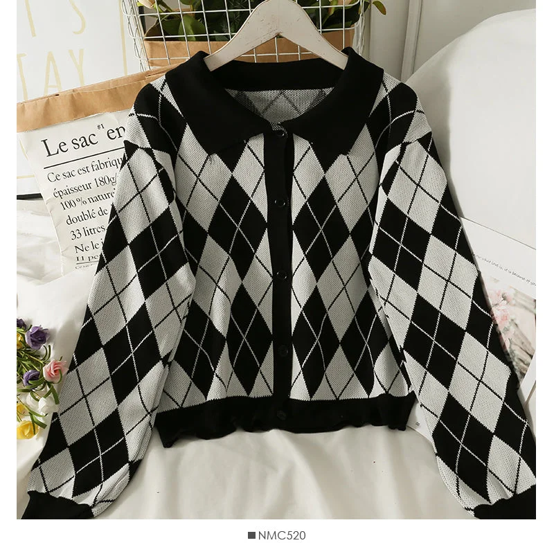 Vintage Lapel single breasted cardigan long sleeve sweater women's autumn 1819 Chenille Blend Fleece Blend Nylon Blend Vintage Lapel single breasted cardigan long sleeve sweater women's autumn 1819 Chenille Blend Fleece Blend Nylon Blend