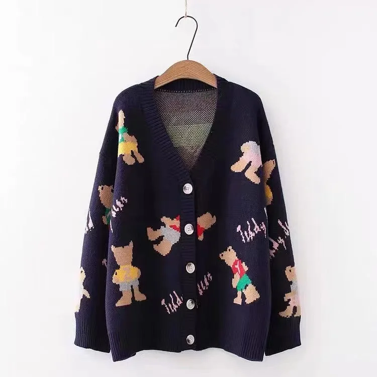 Vintage, loose, preppy sweaters, printed cardigans  1410 Houndstooth Herringbone Solid