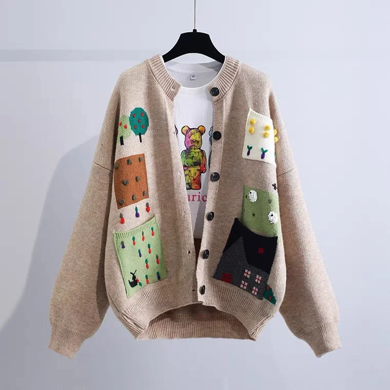 Vintage, turtleneck cardigan, Autumn/winter, new, loose, lazy style, student sweater coat 1400 Notch Collar Peter Pan Collar Cowl Neck Vintage, turtleneck cardigan, Autumn/winter, new, loose, lazy style, student sweater coat 1400 Notch Collar Peter Pan Collar Cowl Neck