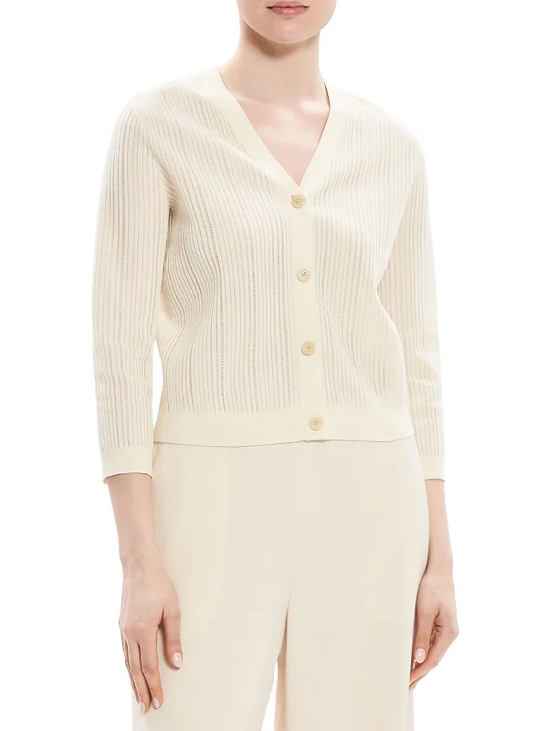 Womens Button Front Short Cardigan Sweater Boat Neck Shawl Collar Notched Collar