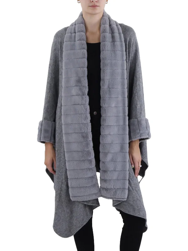 Womens Cape Faux Fur Trim Cardigan Sweater Long Cardigan Short Cardigan Medium Cardigan Womens Cape Faux Fur Trim Cardigan Sweater Long Cardigan Short Cardigan Medium Cardigan