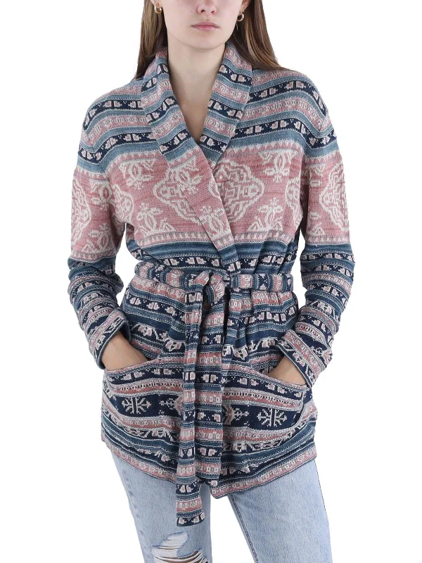 Womens Cardigan Tie Front Cardigan Sweater Silk Blend Satin Velvet
