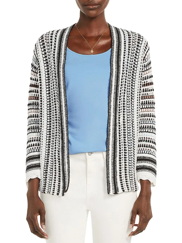 Womens Cotton Blend Striped Cardigan Sweater Open Front Closed Front Wrap Front
