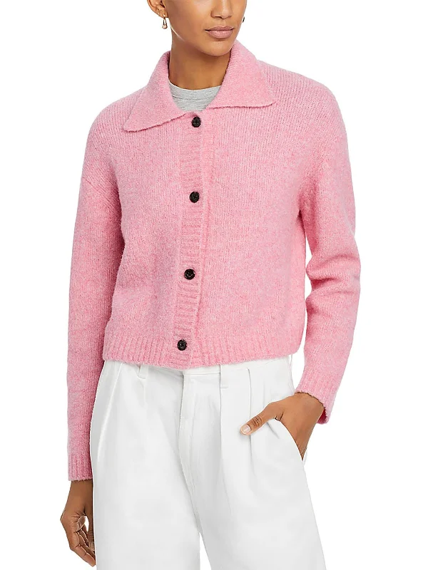 Womens Faux Fur Button Up Cardigan Sweater Mesh Cardigan Canvas Denim