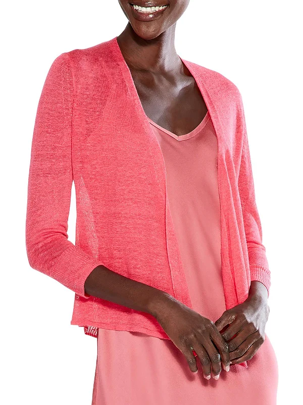 Womens Knit Ribbed Trim Cardigan Sweater Casual Formal Business