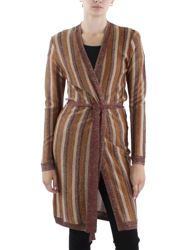 Womens Metallic Open Front Cardigan Sweater Jersey Fabric Tulle Fabric Batik Fabric