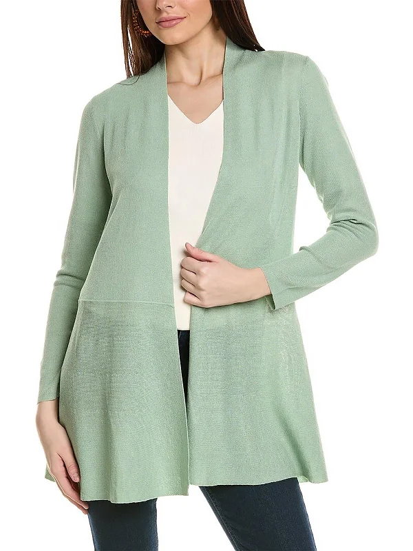 Womens Raw Hem Knit Cardigan Sweater Wool Fabric Cashmere Fabric Tweed Fabric