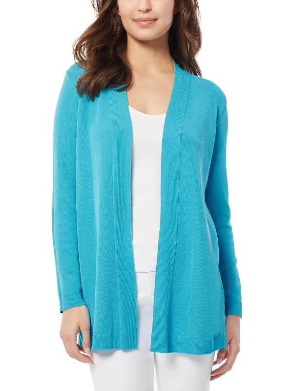 Womens Ribbed Knit o Cardigan Sweater Glossy Satin Silk