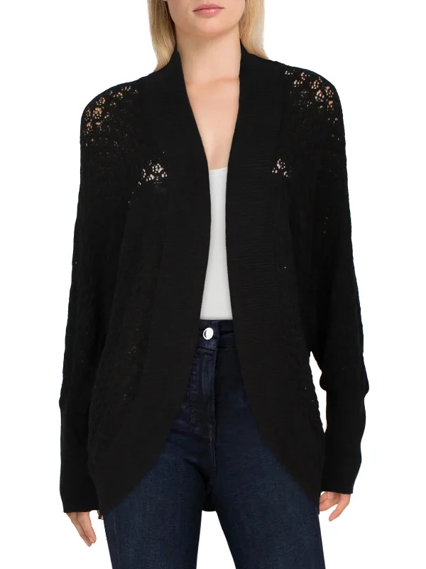 Womens Ribbed Trim Open Front Cardigan Sweater Velvet Chenille Corduroy