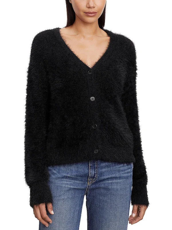 Womens V-Neck Long Sleeves Cardigan Sweater Lightweight Heavyweight Midweight