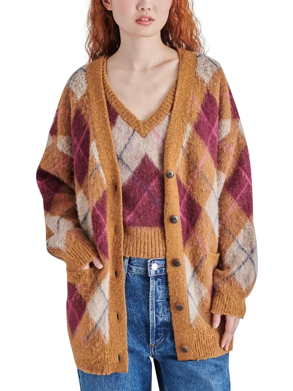 Womens Wool Blend Argyle Cardigan Sweater Wool Cardigan Cotton Cardigan Cashmere Cardigan Womens Wool Blend Argyle Cardigan Sweater Wool Cardigan Cotton Cardigan Cashmere Cardigan
