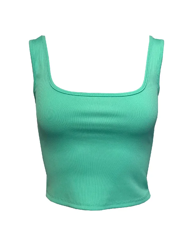 Bibbi Crop Top Aqua Jersey Fabric Tulle Fabric Batik Fabric