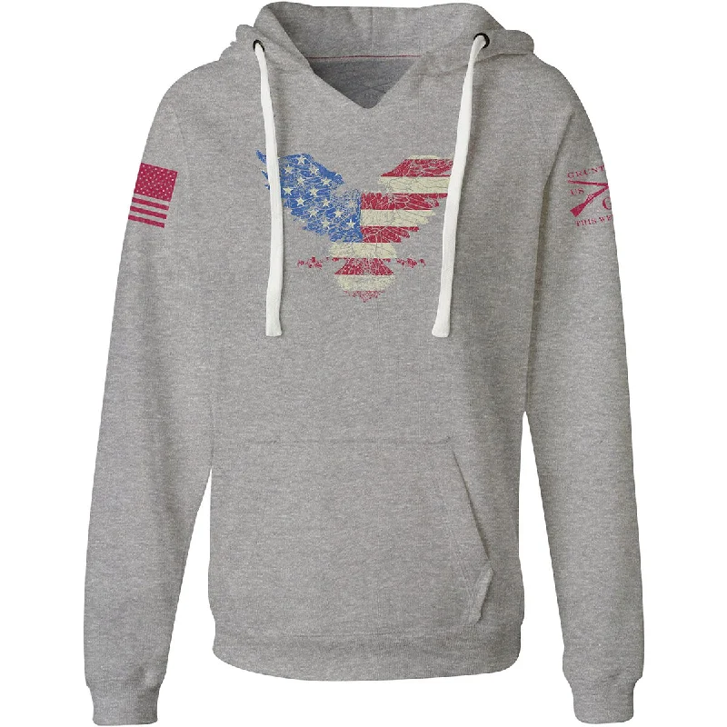 Grunt Style Women's Freagle Pullover Hoodie - Heather Gray Slim Sleeve Pullover