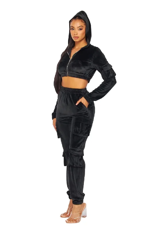 Hot & Delicious Women's Better Days Velvet Hooded Crop Top Sweater Lace Blend Ribbed Blend Corduroy Blend Hot & Delicious Women's Better Days Velvet Hooded Crop Top Sweater Lace Blend Ribbed Blend Corduroy Blend