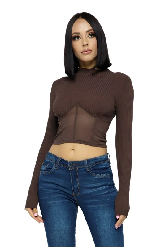 Knit Crop Top With Bottom Mesh Faux Fur Fabric Real Fur Fabric Shearling Fabric