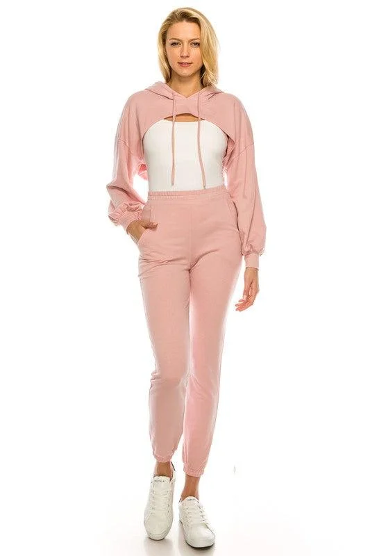 Pink super crop top and bottom set Embroidered Appliqued Beaded
