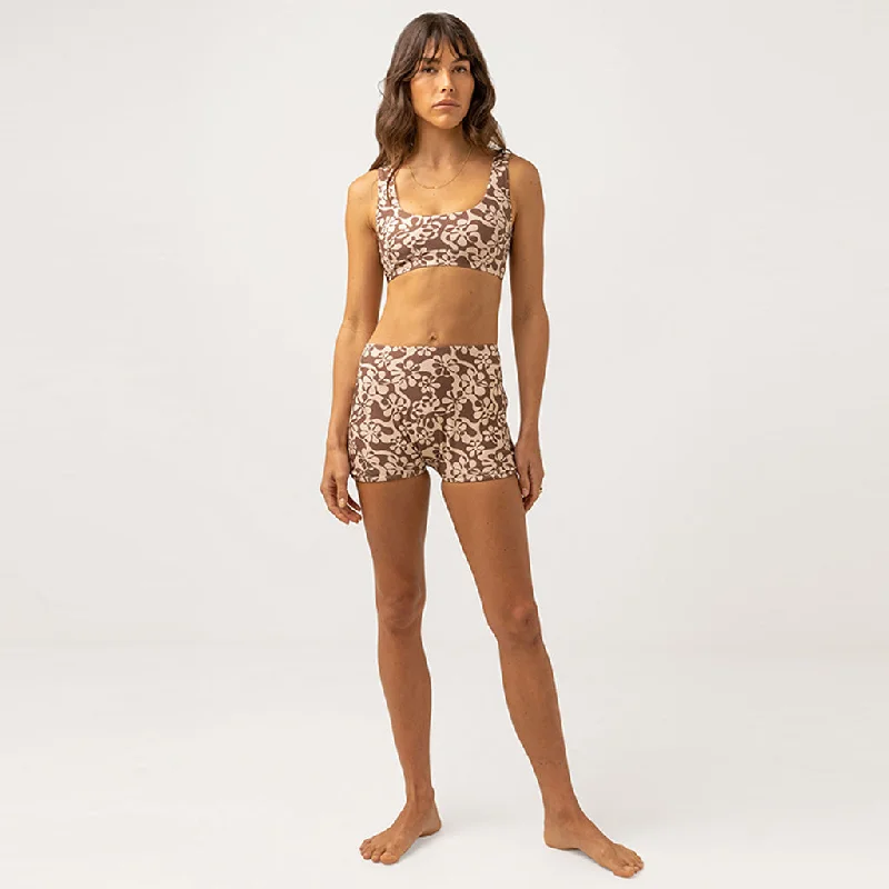 Rhythm Women's Drifter Flora Crop Top - Chocolate Cozy Warm Stylish